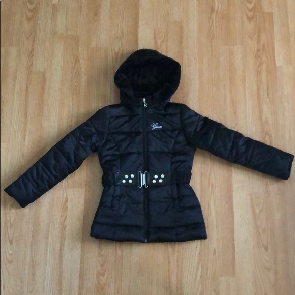 Black guess puffer jacket - Picture 1 of 5